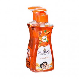 Santoor Classic Sandalwood & Tulsi Gentle Handwash, 200 ml (Buy 1 Get 1 Free)